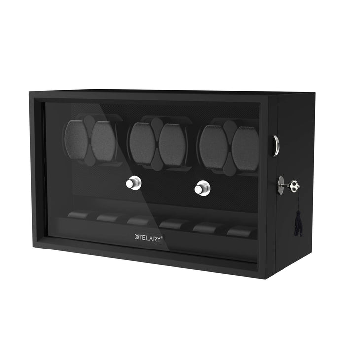 Remontoirs de montres de grande capacité avec espace de rangement supplémentaire, lumière LED bleue Aurora