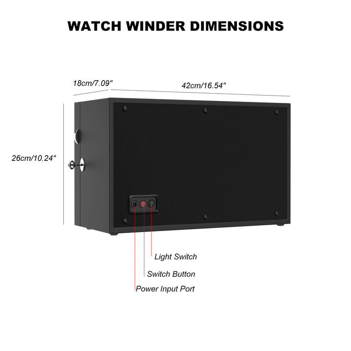 Remontoirs de montres de grande capacité avec espace de rangement supplémentaire, lumière LED bleue Aurora