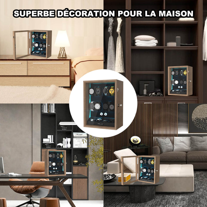 8 remontoirs de montres pour montres automatiques avec 4 moteurs Mabuchi silencieux de stockage supplémentaires - Grain