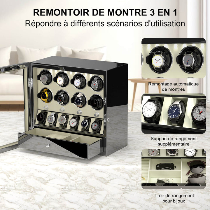 Remontoir de montre à déverrouillage par empreinte digitale avec éclairage d'ambiance RVB