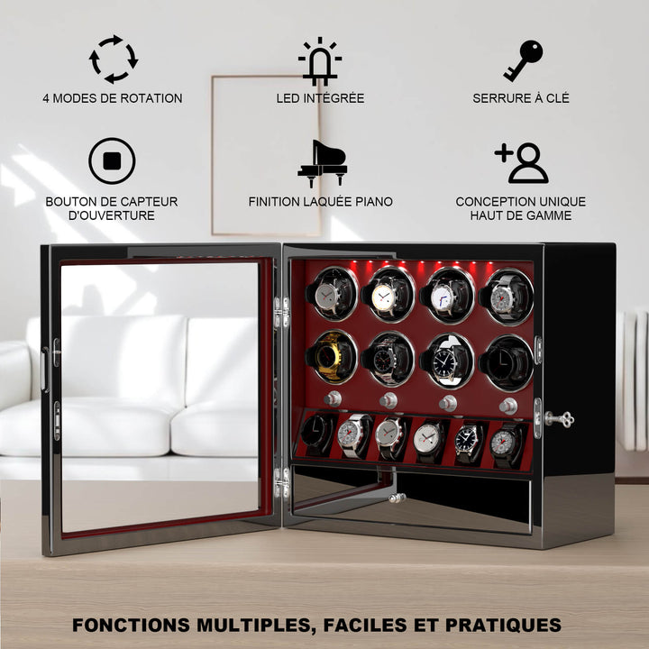 Remontoir de montre à déverrouillage par empreinte digitale avec éclairage d'ambiance RVB