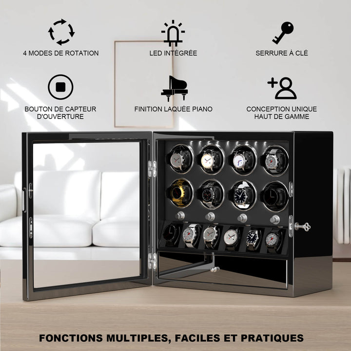 Remontoir de montre à déverrouillage par empreinte digitale avec éclairage d'ambiance RVB