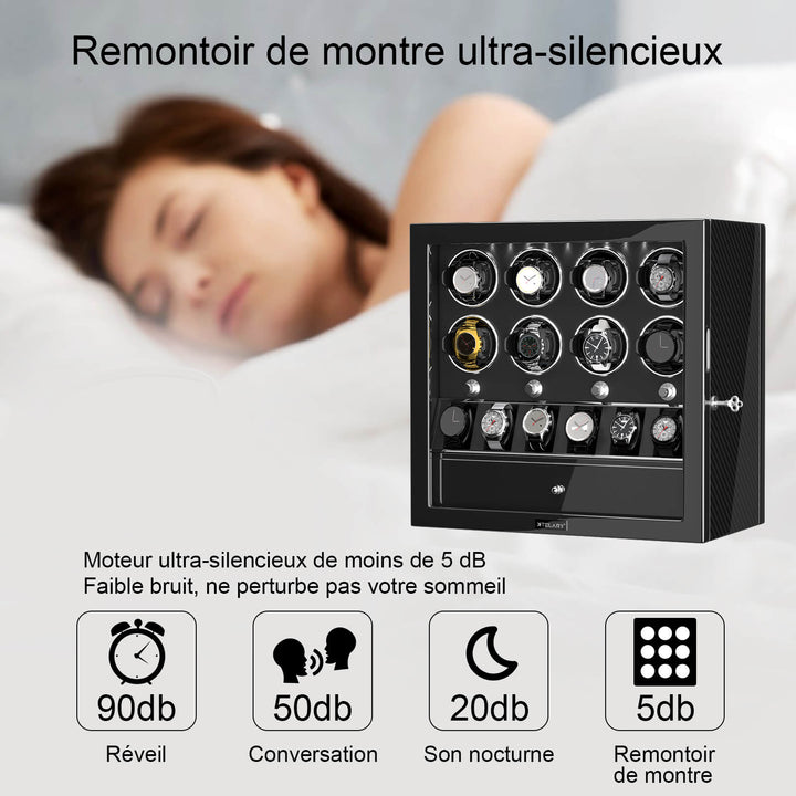 Remontoir de montre à déverrouillage par empreinte digitale avec éclairage d'ambiance RVB