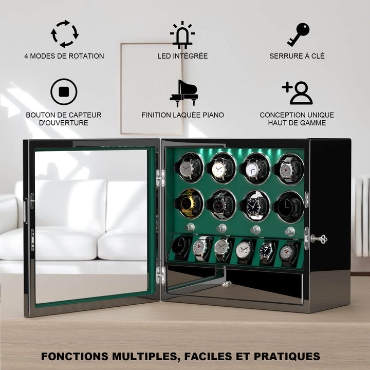 Remontoir de montre à déverrouillage par empreinte digitale avec éclairage d'ambiance RVB