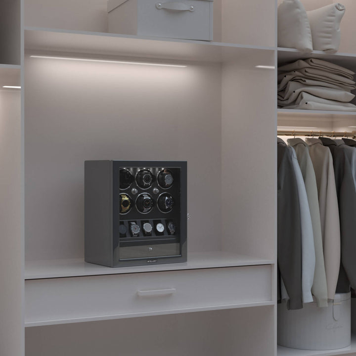 Remontoir de montre à déverrouillage par empreinte digitale avec éclairage d'ambiance RVB