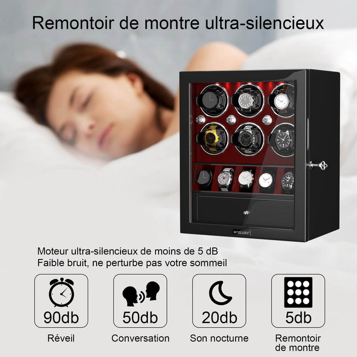 Remontoir de montre à déverrouillage par empreinte digitale avec éclairage d'ambiance RVB