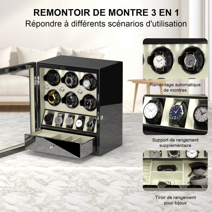 Remontoir de montre à déverrouillage par empreinte digitale avec éclairage d'ambiance RVB