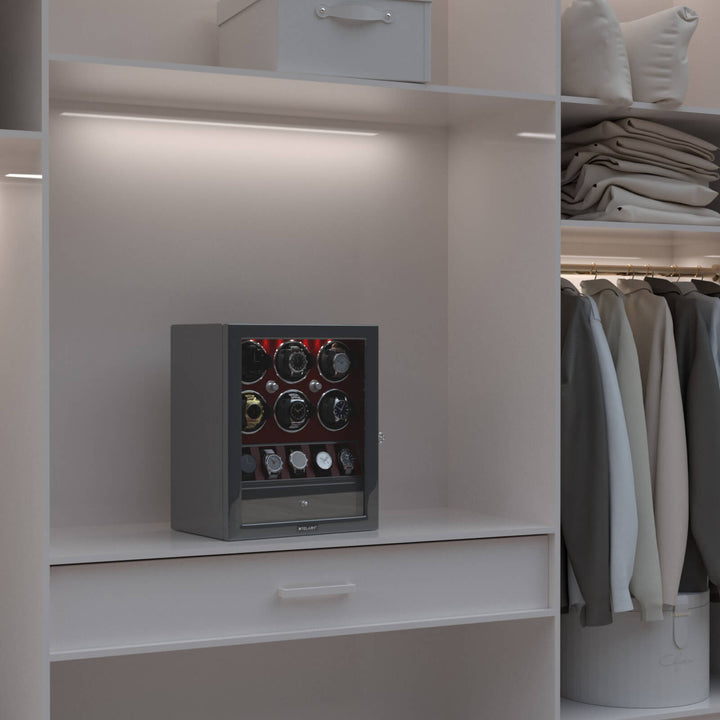 Remontoir de montre à déverrouillage par empreinte digitale avec éclairage d'ambiance RVB