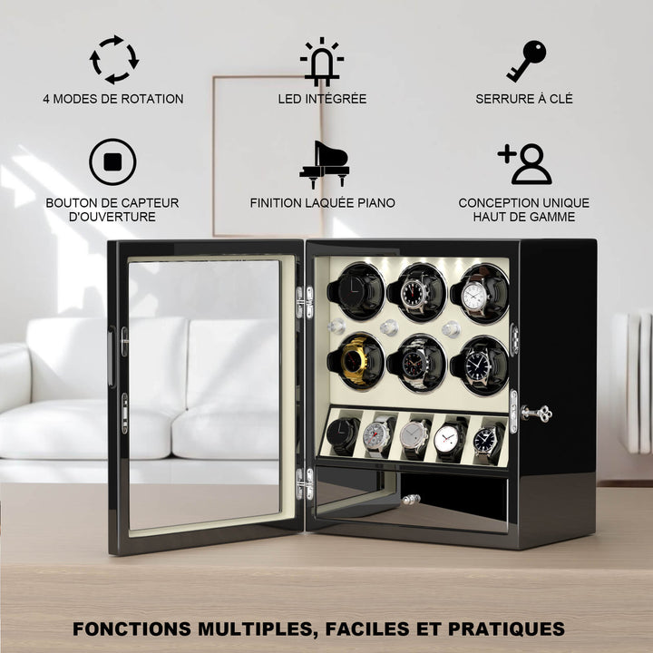 Remontoir de montre à déverrouillage par empreinte digitale avec éclairage d'ambiance RVB