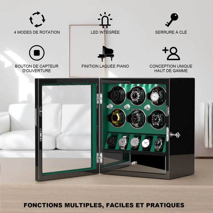 Remontoir de montre à déverrouillage par empreinte digitale avec éclairage d'ambiance RVB