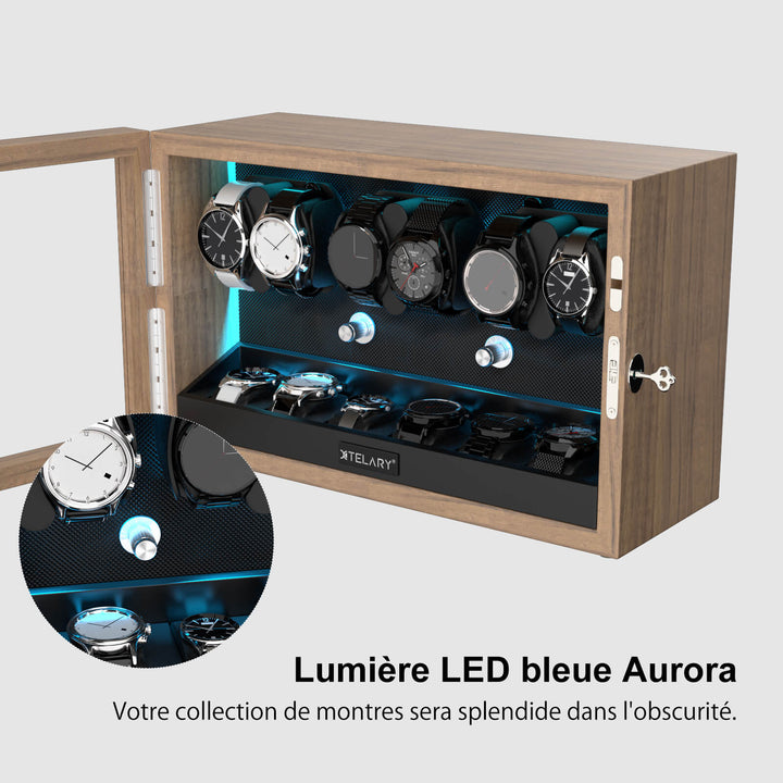 Montage von Uhren mit großer Kapazität und zusätzlicher Reichweite, blaue LED-Leuchte Aurora