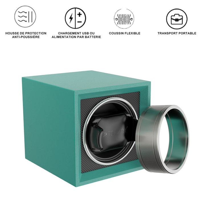 Remontoir pour montre simple avec double alimentation et moteur japonais Mabuchi - Noir