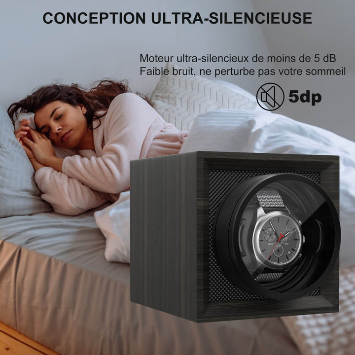 Remontoir Automatique pour Montre Unique – Alimentation Double, avec Couvercle