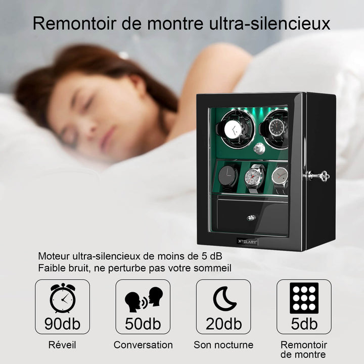 Remontoir de montre à déverrouillage par empreinte digitale avec éclairage d'ambiance RVB