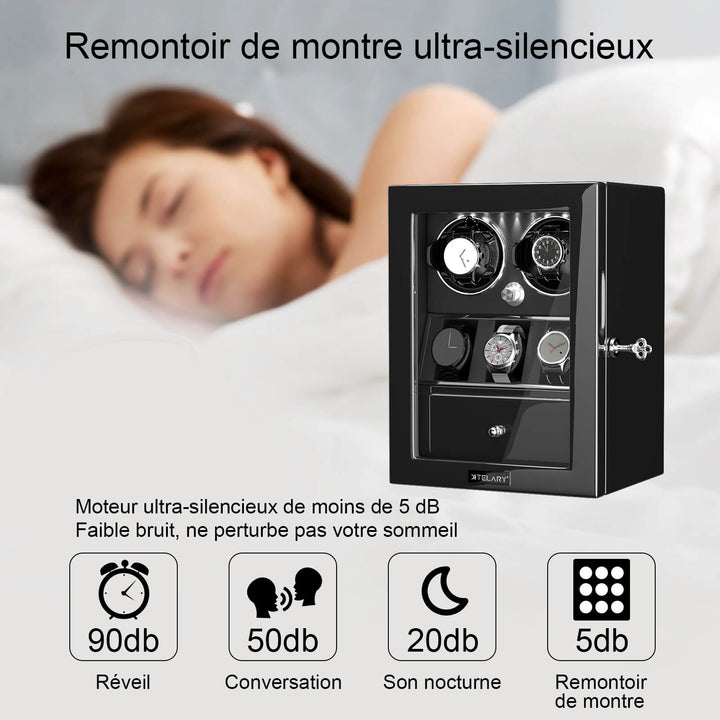 Remontoir de montre à déverrouillage par empreinte digitale avec éclairage d'ambiance RVB