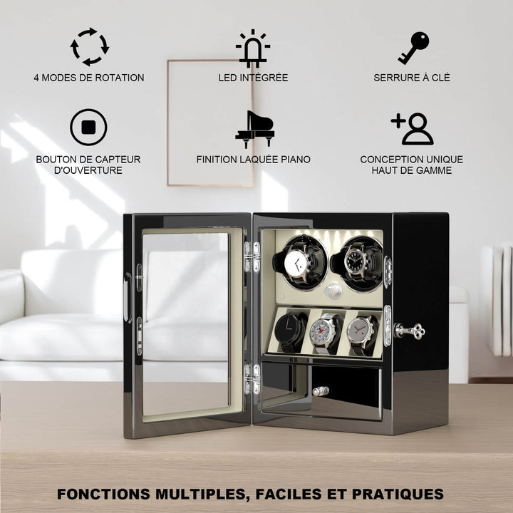 Remontoir de montre à déverrouillage par empreinte digitale avec éclairage d'ambiance RVB