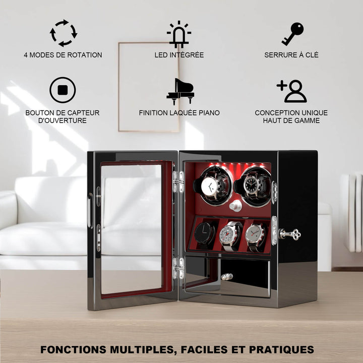 Remontoir de montre à déverrouillage par empreinte digitale avec éclairage d'ambiance RVB
