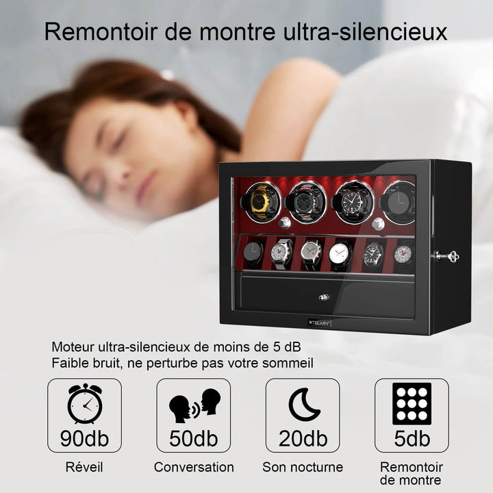 Remontoir de montre à déverrouillage par empreinte digitale avec éclairage d'ambiance RVB