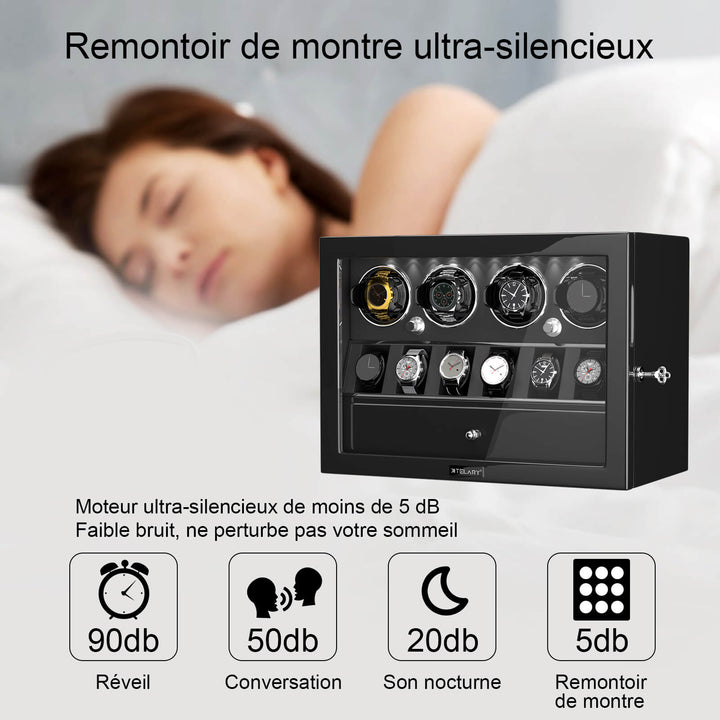 Remontoir de montre à déverrouillage par empreinte digitale avec éclairage d'ambiance RVB
