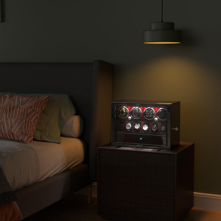Remontoir de montre à déverrouillage par empreinte digitale avec éclairage d'ambiance RVB