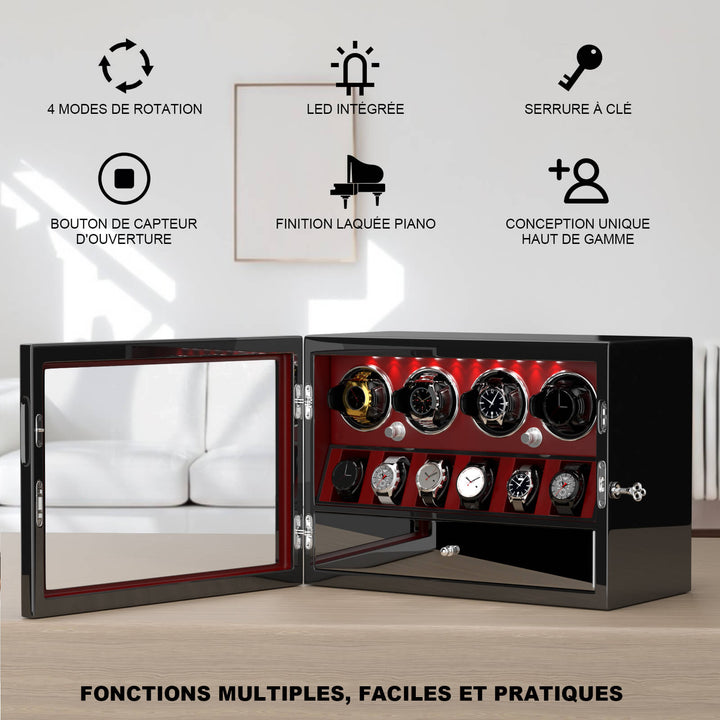 Remontoir de montre à déverrouillage par empreinte digitale avec éclairage d'ambiance RVB