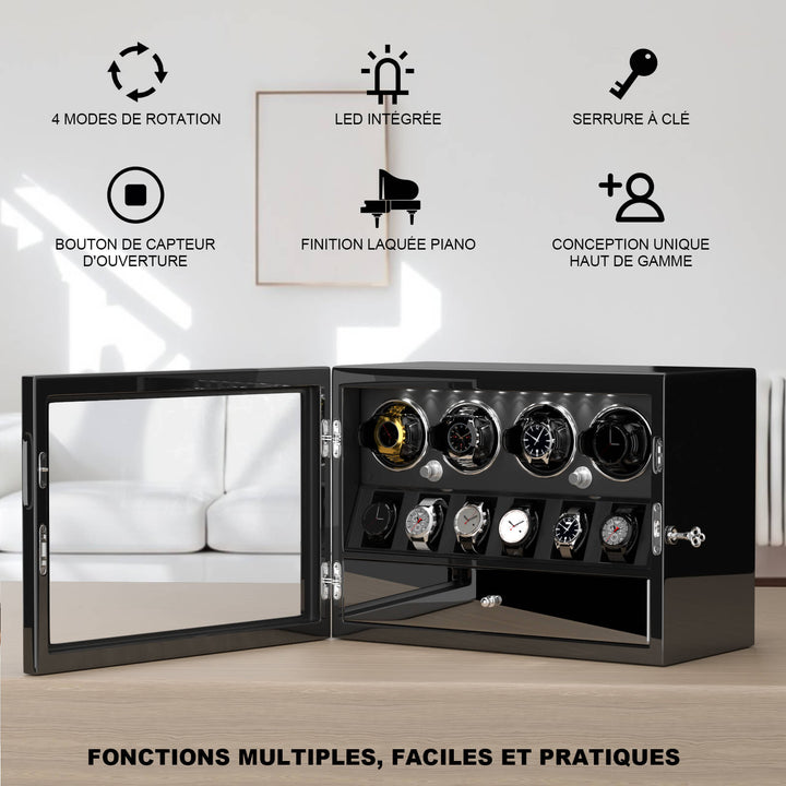 Remontoir de montre à déverrouillage par empreinte digitale avec éclairage d'ambiance RVB