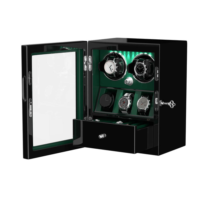 Remontoir compact pour 2 montres avec 3 moteurs Mabuchi silencieux pour rangement supplémentaire