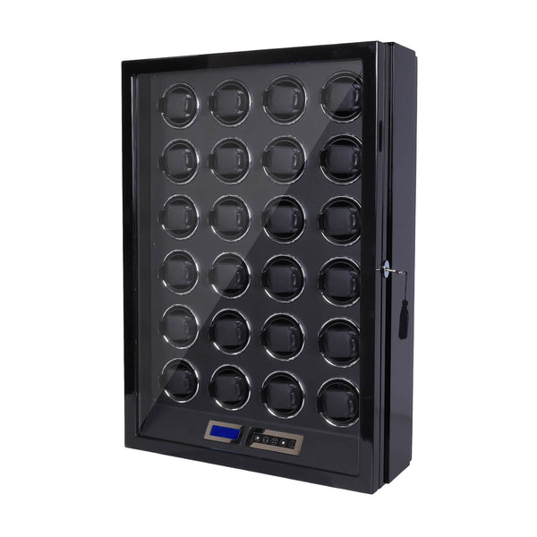 24 Watch Winders LCD Remote Control Quiet Mabuchi Motors Touch Display with Lock
